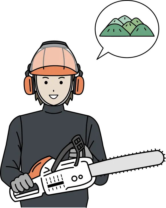 造林業の人のイラスト