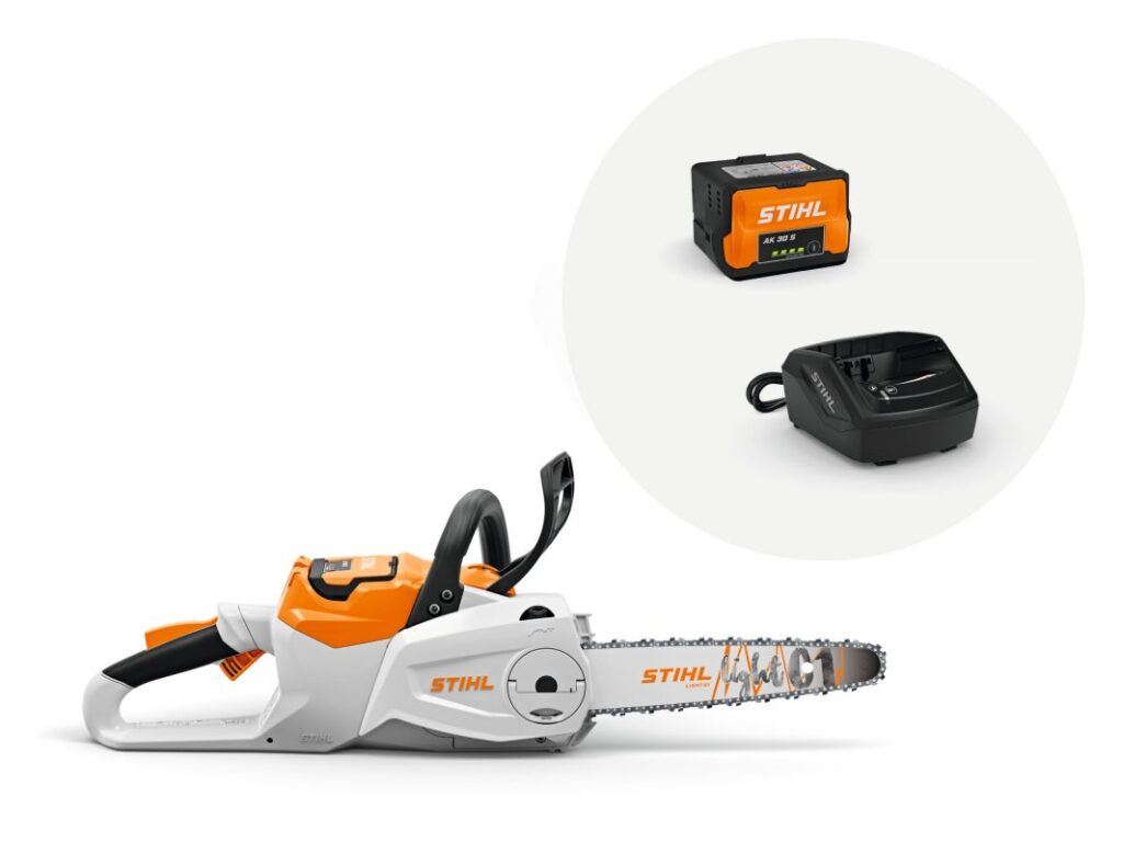 STIHL バッテリー型チェーンソーの販売強化中